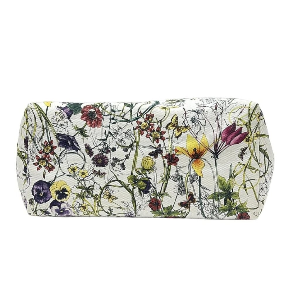 GUCCI Flora White Green Multi Canvas Leather - Tote Bag 409-052225 - Picture 4 of 9